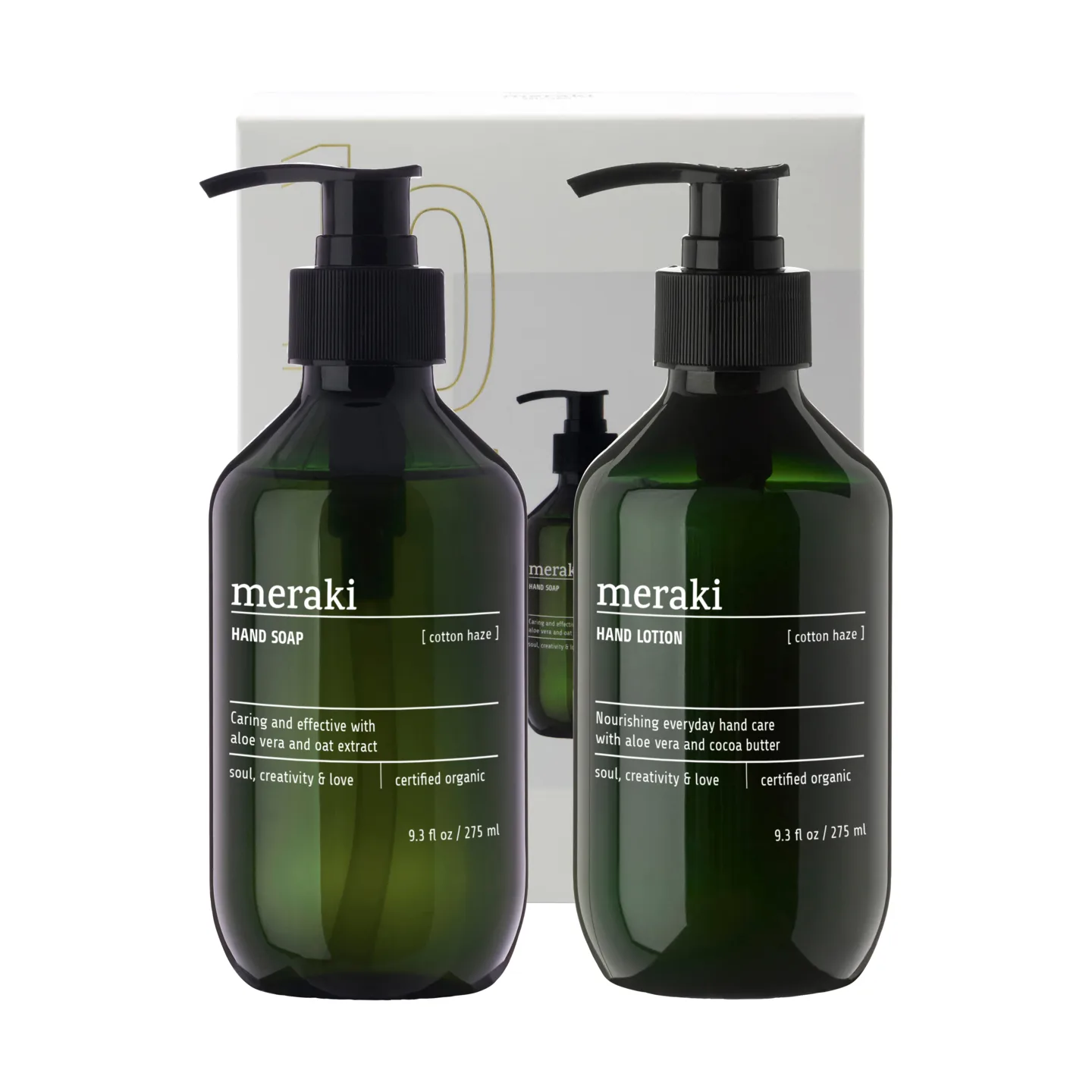 Meraki gift set hand soap with hand lotion, Cotton Haze Meraki