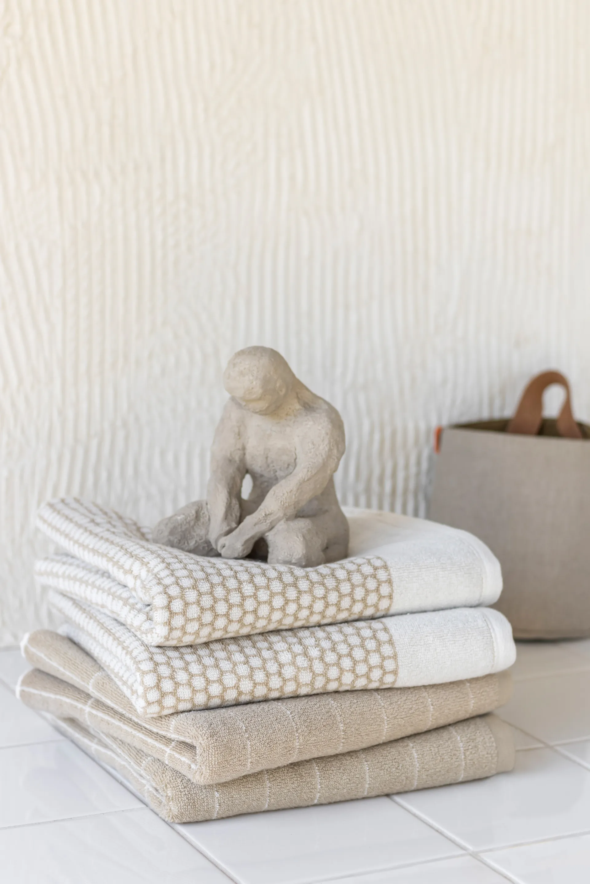 Grid guest towel 38x60 cm 2 pack, Sand-off white Mette Ditmer