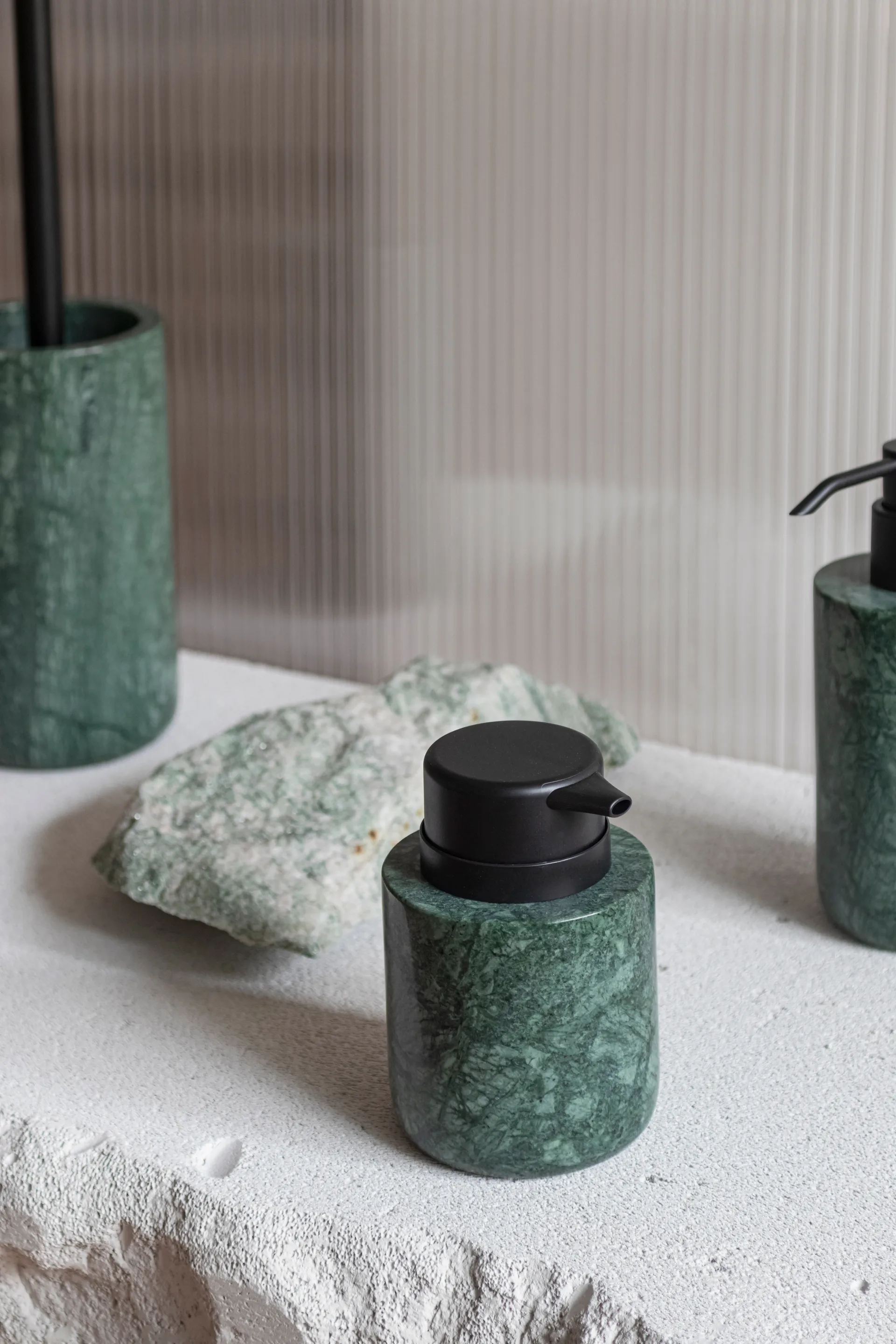 Marble soap dispenser 12.5 cm, Dark forest Mette Ditmer