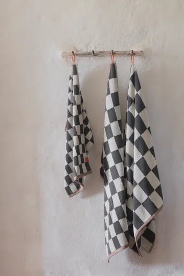 Retro towel - Dark grey, 50x90 cm - Mette Ditmer