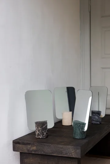 Travertine vanity mirror - Linen - Mette Ditmer