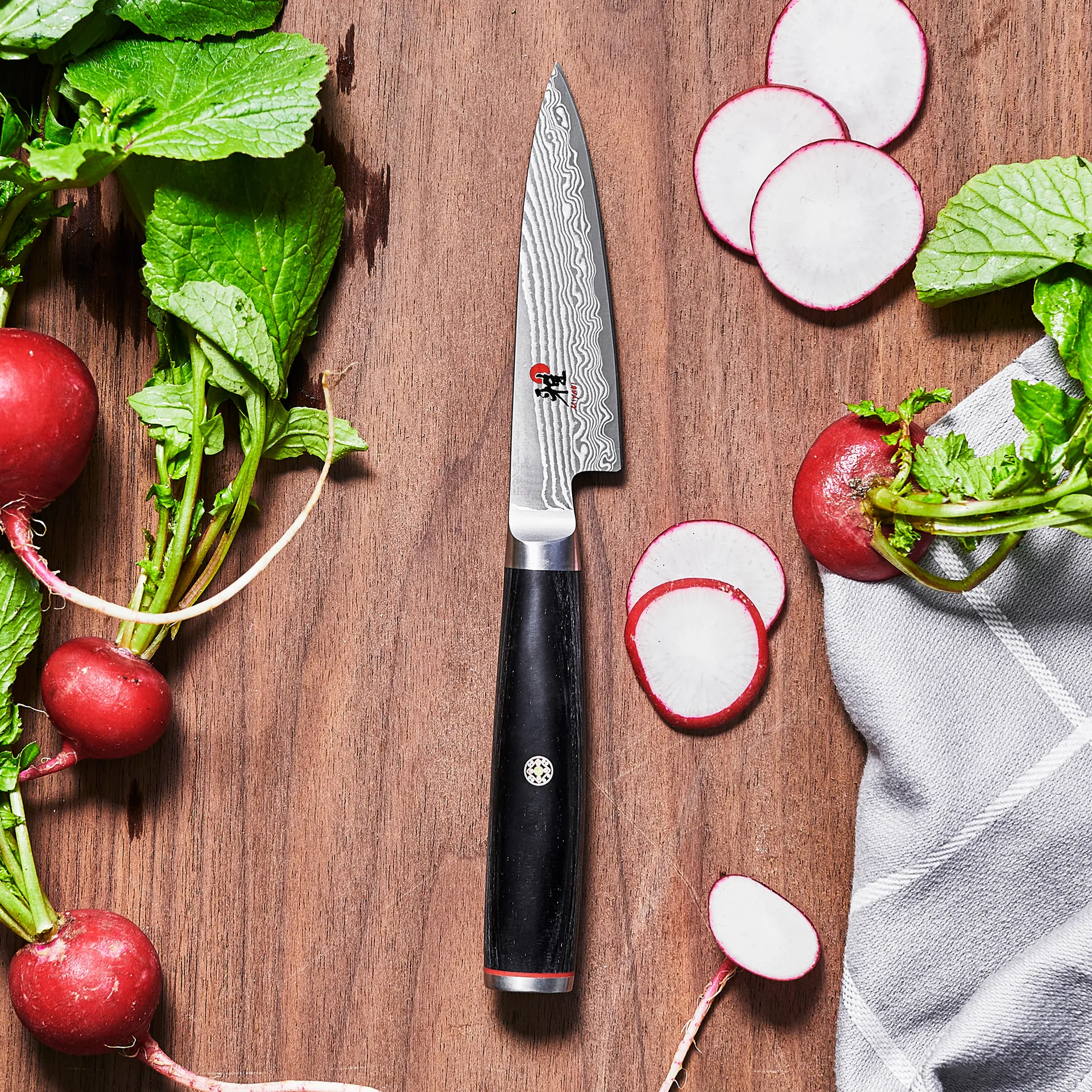 Raw 5000FCD shotoh paring knife 9 cm, Damascus-black Miyabi