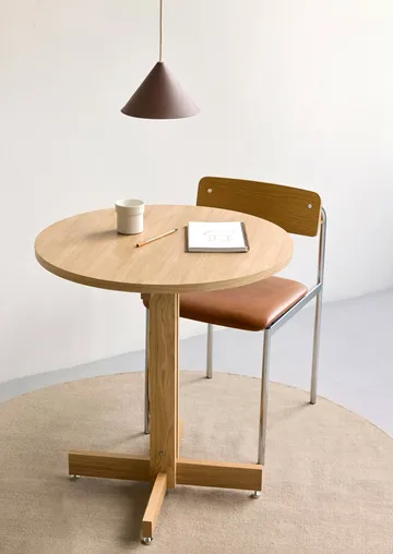 KUMU café table - Oiled oak, Ø65 cm - MOEBE