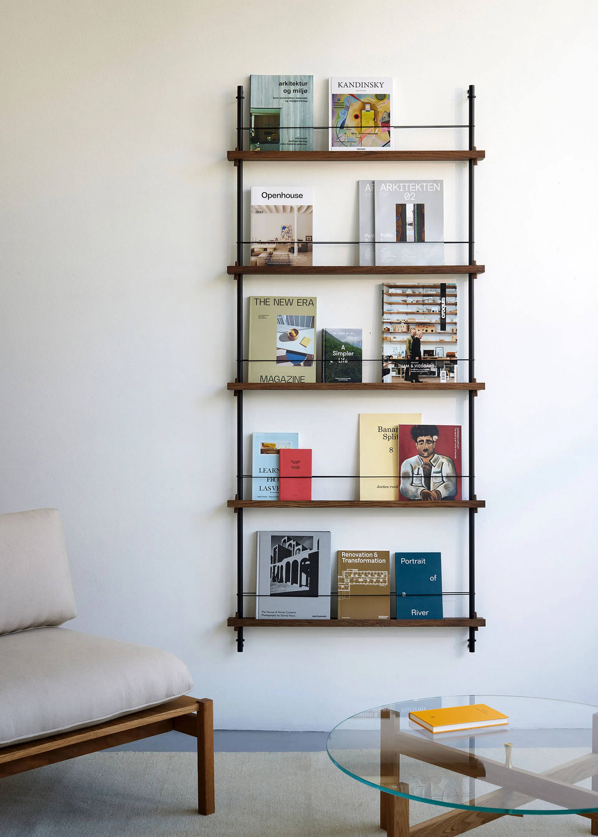 Magazine Shelving magazine rack, Oak-pine green, 85x180x7 cm, MS.180.1 MOEBE