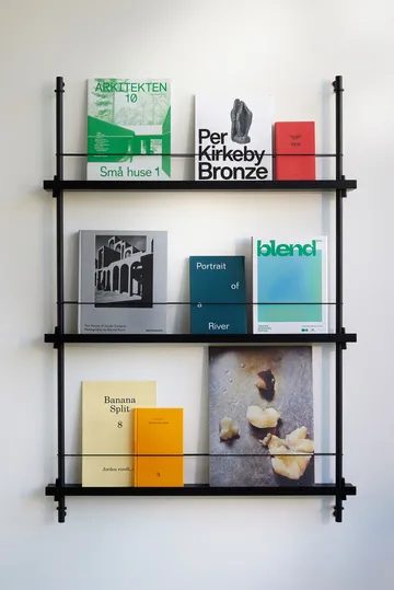 Magazine Shelving magazine rack - Oak-stainless steel, 85x180x7 cm, MS.180.1 - MOEBE