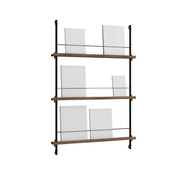 Magazine Shelving magazine rack - Smoked oak-black, 85x115x7 cm, MS.115.1 - MOEBE