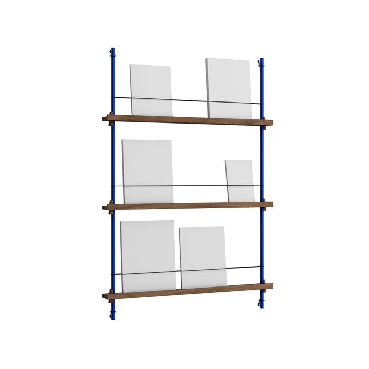 Magazine Shelving magazine rack - Smoked oak-deep blue, 85x115x7 cm, MS.115.1 - MOEBE