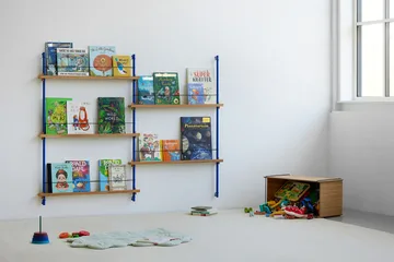 Magazine Shelving magazine rack - Smoked oak-deep blue, 85x180x7 cm, MS.180.1 - MOEBE