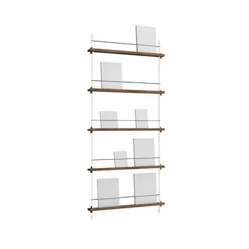 Magazine Shelving magazine rack - Smoked oak-white, 85x180x7 cm, MS.180.1 - MOEBE