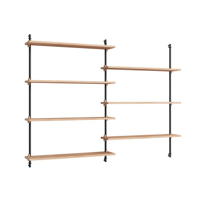 Moebe wall shelving ws.115.2 - Oak-black - MOEBE