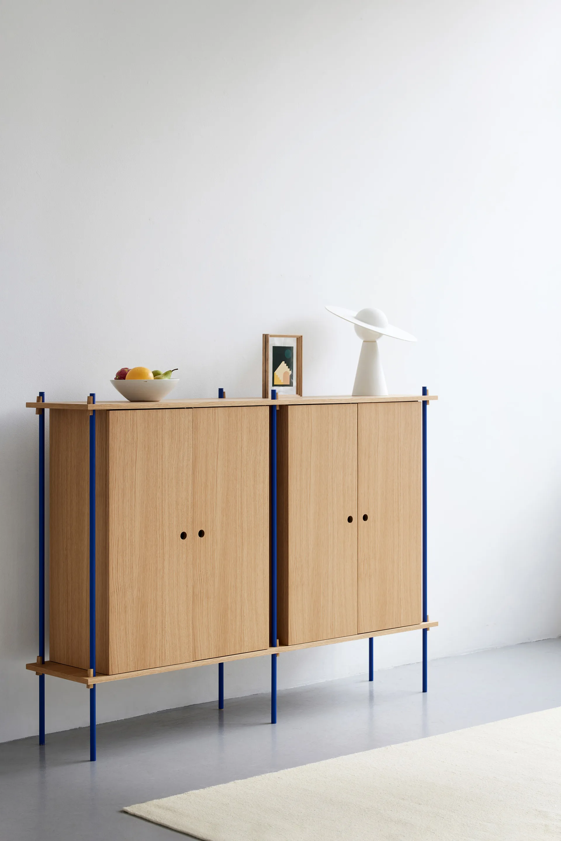Shelving System Cabinet, Smoked oak-white, 163x115x35 cm S.115.2.E MOEBE