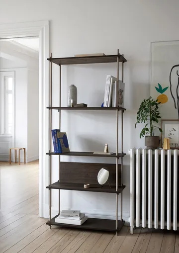 Shelving System classic shelf - Smoked oak-black, 86x200x35 cm, S.200.1.A - MOEBE