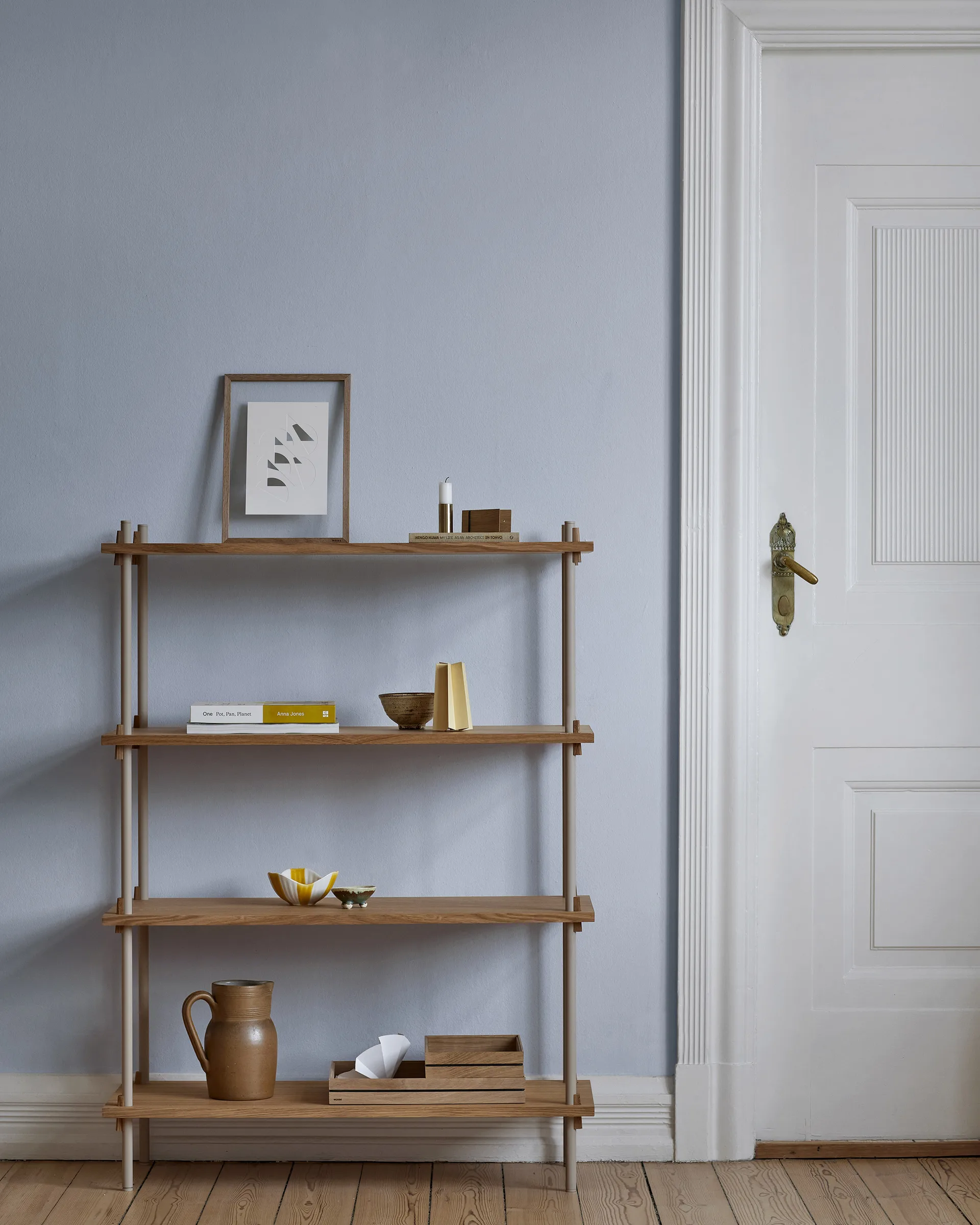 Shelving System classic shelf, Smoked oak-warm grey, 86x115x35 cm, S.115.1.A MOEBE