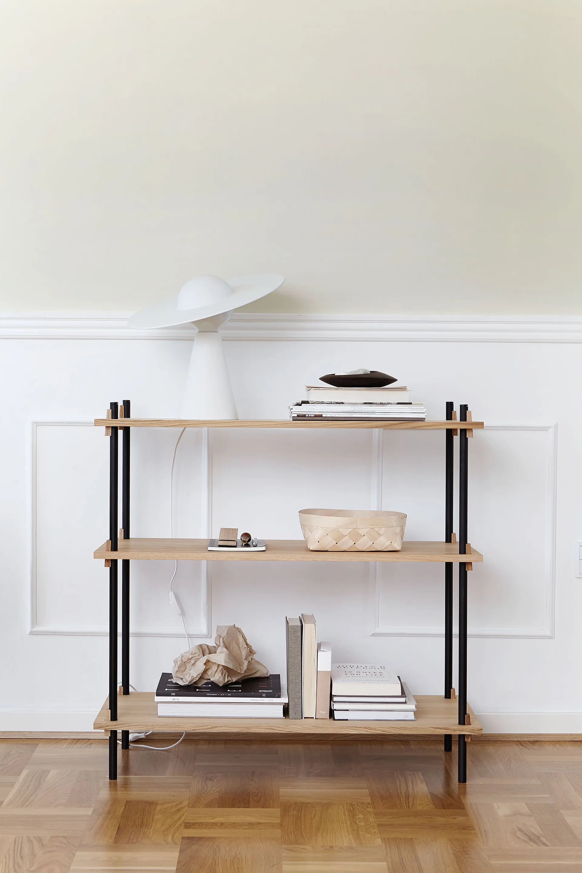 Shelving System classic shelf, Smoked oak-warm grey, 86x85x35 cm, S.85.1.A MOEBE