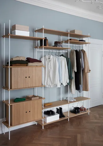 Shelving System shelf with cabinet - Oak-warm grey, 163x85x35 cm, S.85.2.C - MOEBE