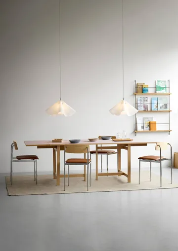 Sinuate pendant lamp - White-brass, medium Ø60x30 cm - MOEBE