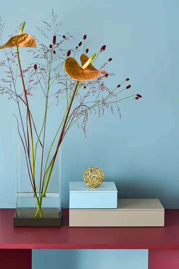 Lux lacquered storage box 19x19x7 cm - Powder blue - Mojoo