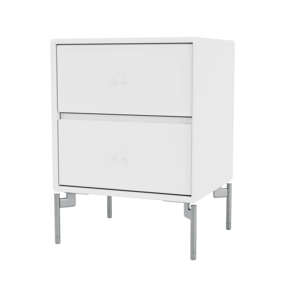 Drift bedside table, Snow 38, chrome legs cm Montana