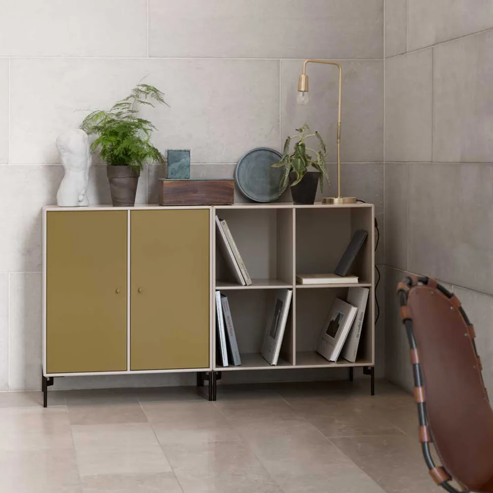 Pair side table, Flint 148, chrome legs Montana