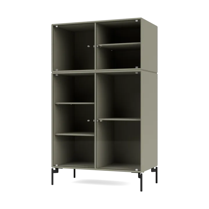 Ripple III display cabinet 69.6x117.6x38 cm - Fennel-legs black - Montana