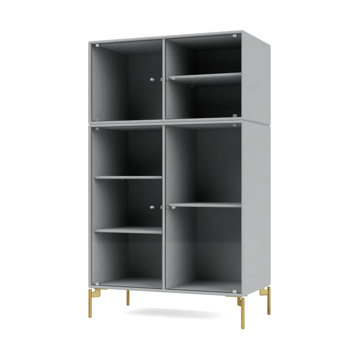 Ripple III display cabinet 69.6x117.6x38 cm - Fjord-legs brass - Montana