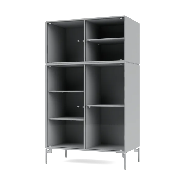 Ripple III display cabinet 69.6x117.6x38 cm - Fjord-legs chrome - Montana