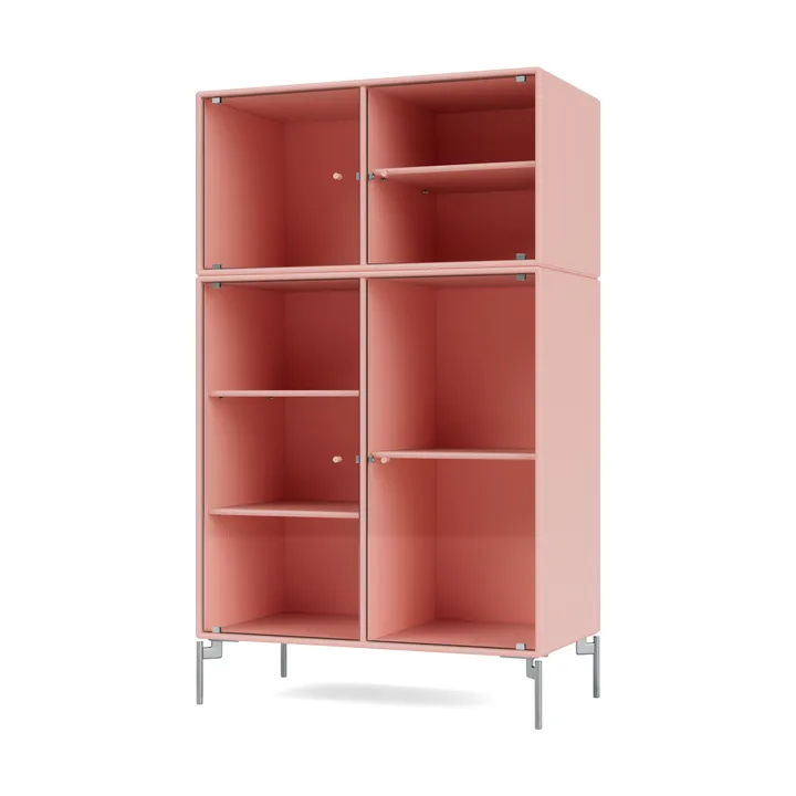 Ripple III display cabinet 69.6x117.6x38 cm - Ruby-legs chrome - Montana