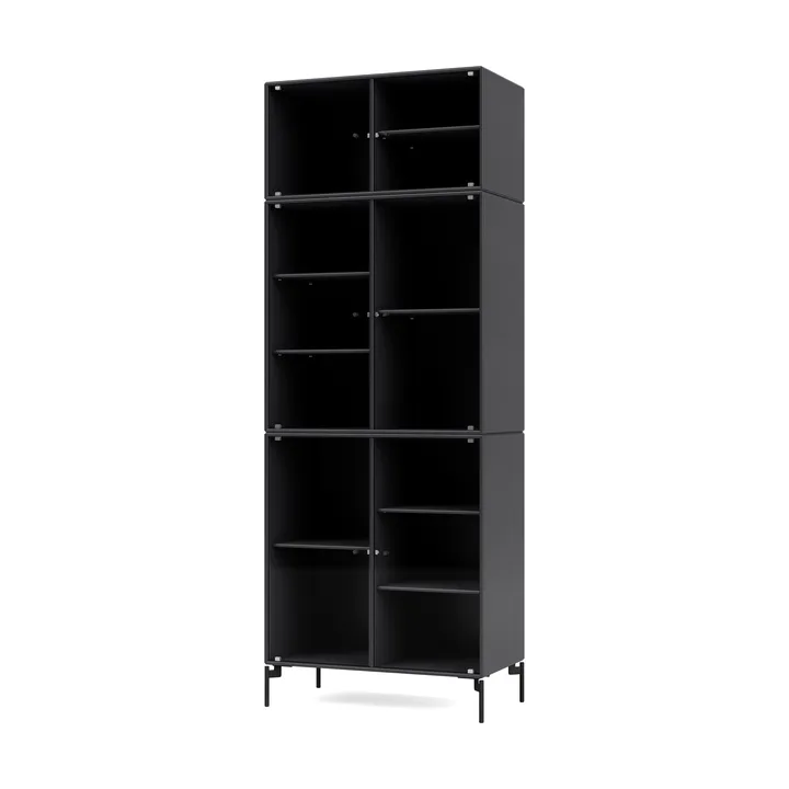 Ripple IV display cabinet 69.6x187.2x38 cm - Anthracite-legs black - Montana
