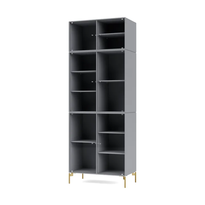 Ripple IV display cabinet 69.6x187.2x38 cm - Graphic-legs brass - Montana