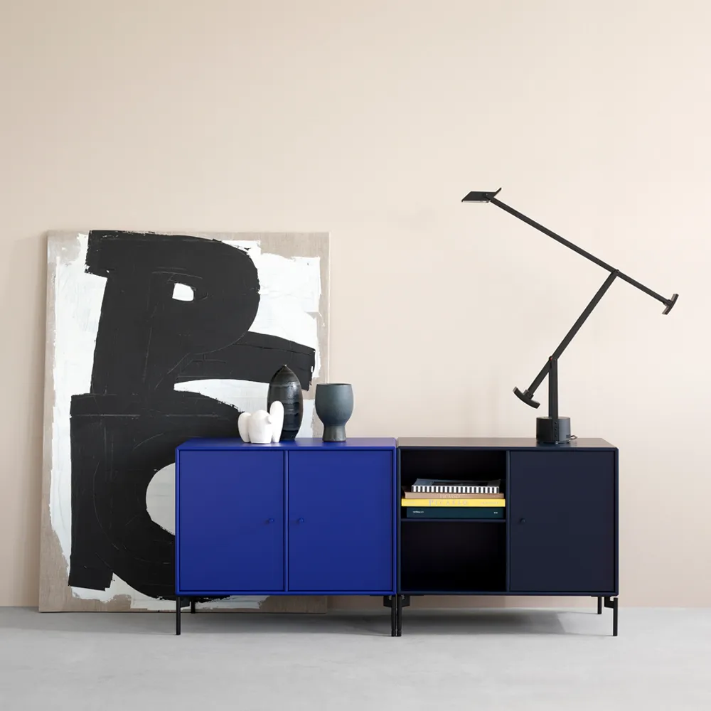 Save side table, Anthracite 04, black lacquered leg Montana