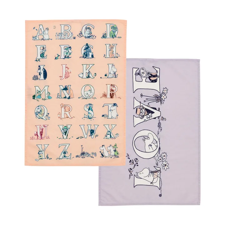 Moomin kitchen towel 50x70 cm 2 pieces - Alphabet - Moomin Arabia