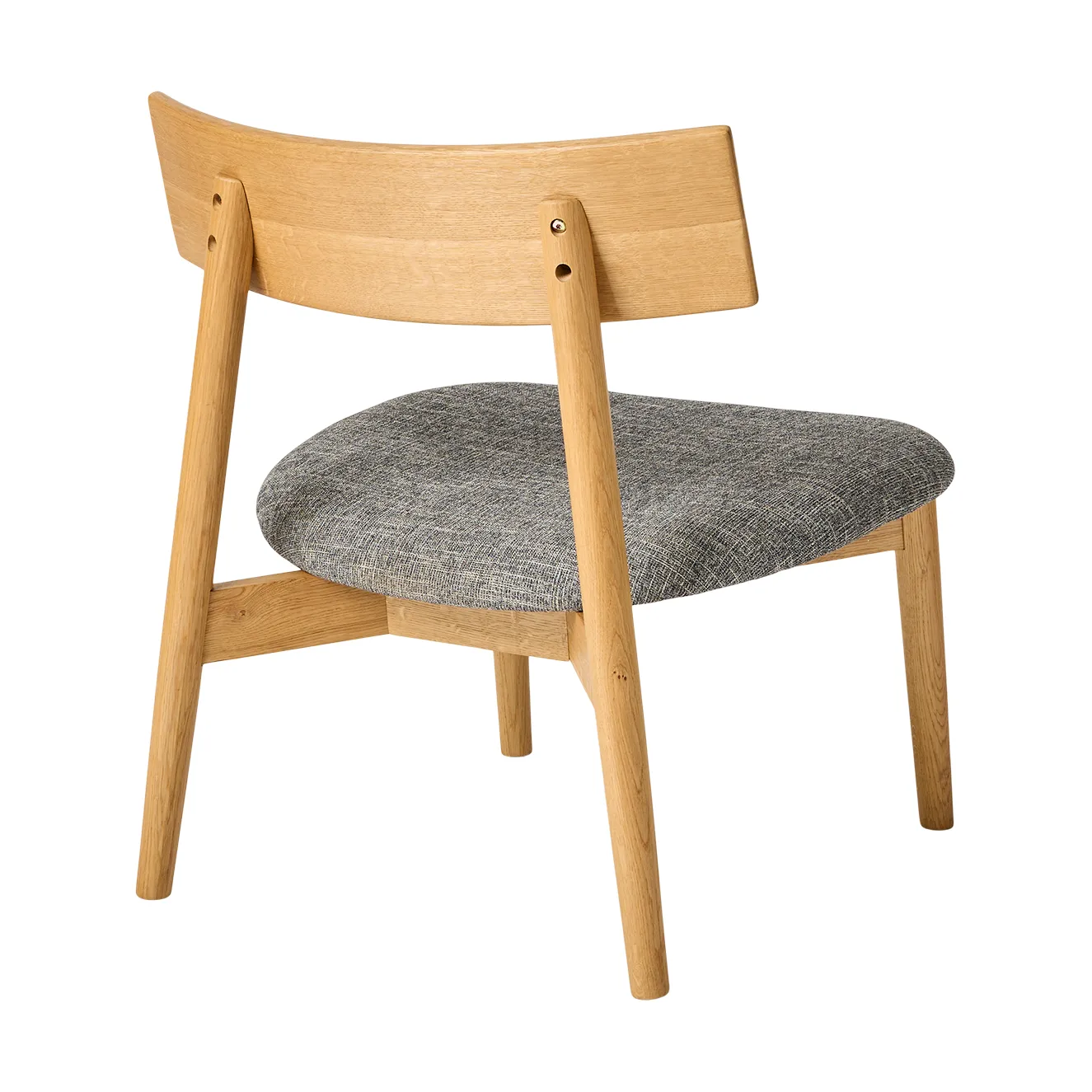 Tetra lounge chair, Concrete-colored fabric–natural oiled oak MUUBS