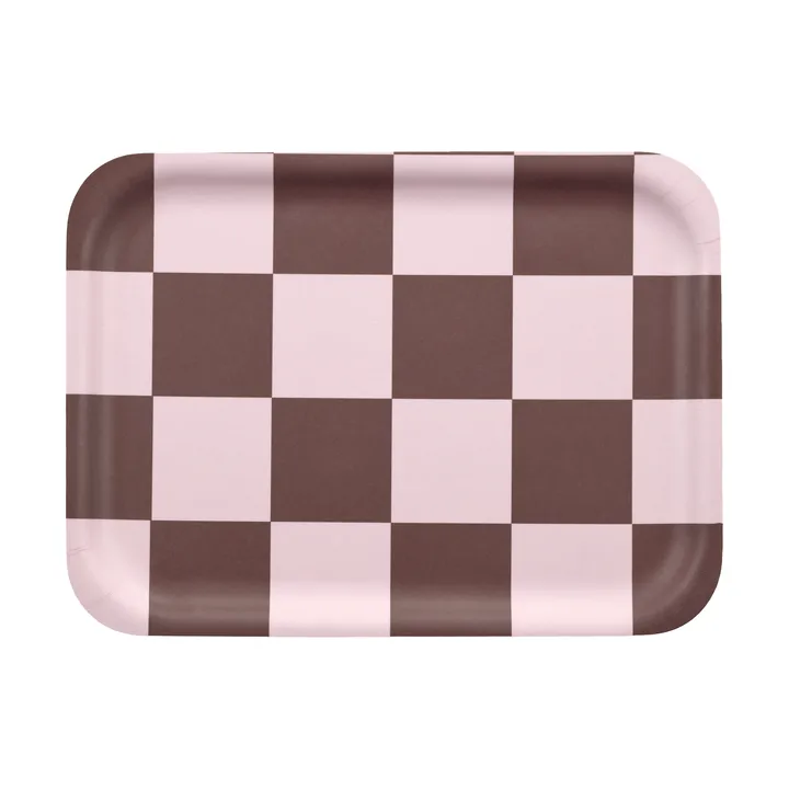 Checks & Stripes tray 20x27 cm - Brown-pink - Muurla