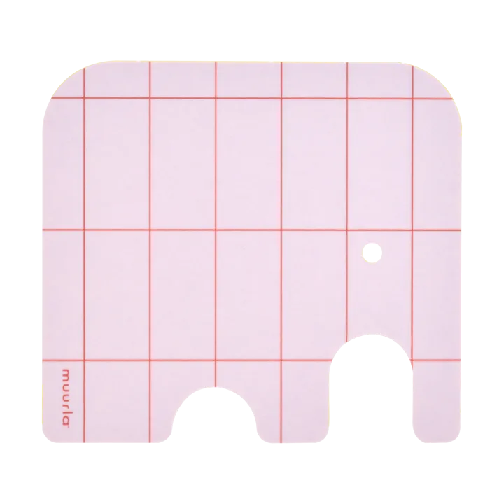 Elephant glass coaster 11x10 cm - Pink - Muurla