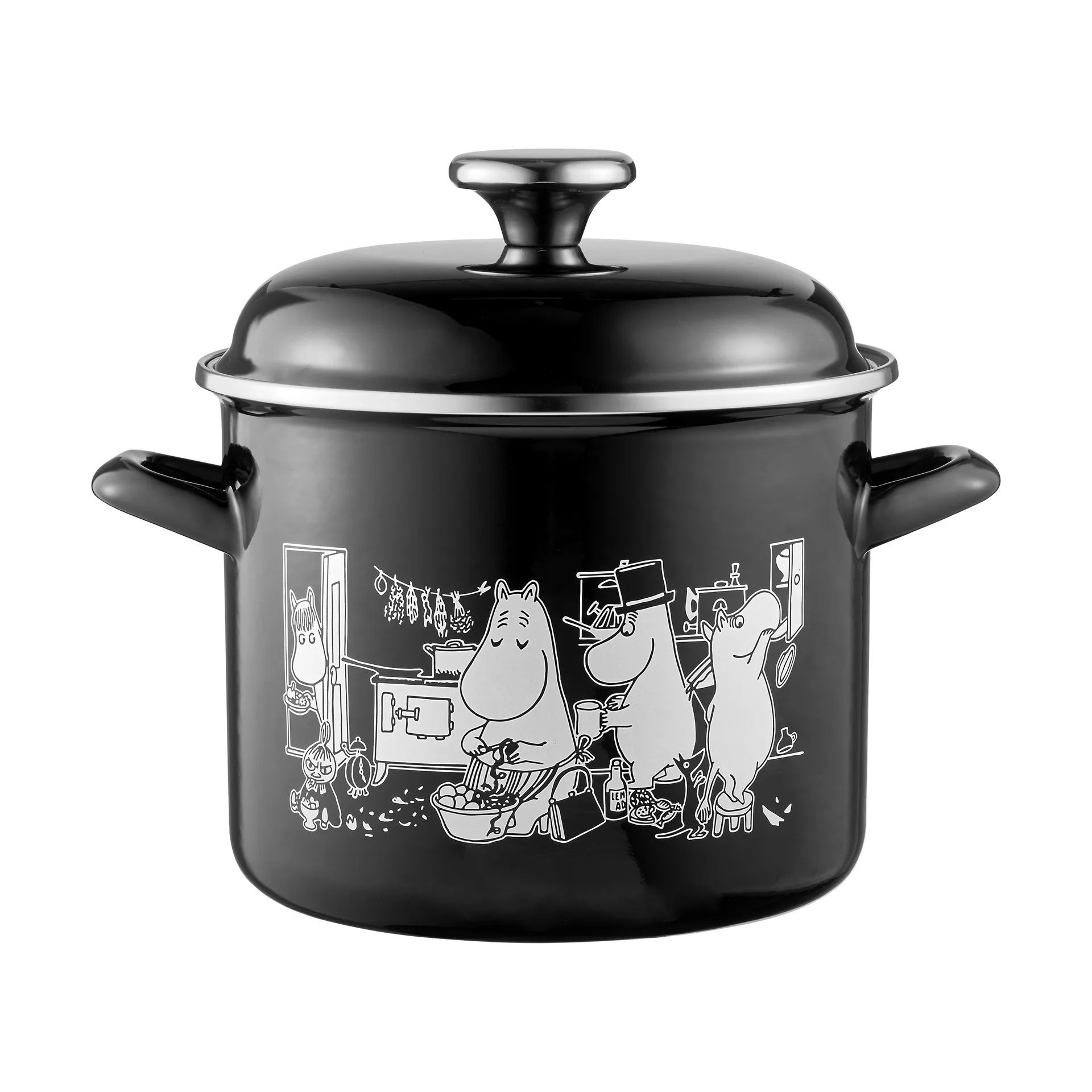 Moomin enamel pot high lid 3.5 L, The Kitchen Muurla