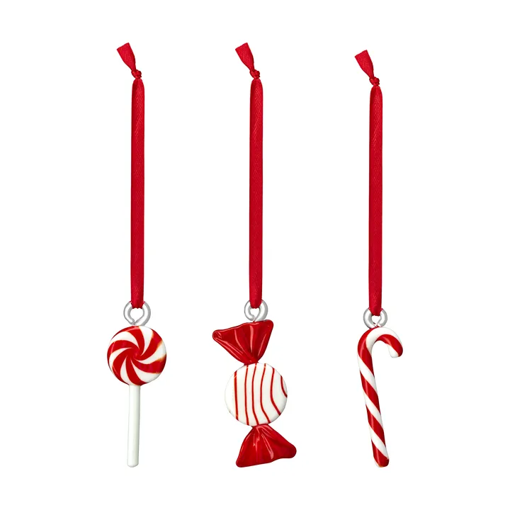 Sweets Christmas decoration 3-pack - Red - Muurla