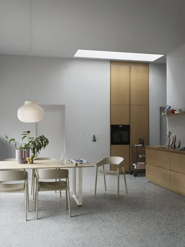 Dots Wood coat hook - Yellow-beige, Ø6.5 cm - Muuto