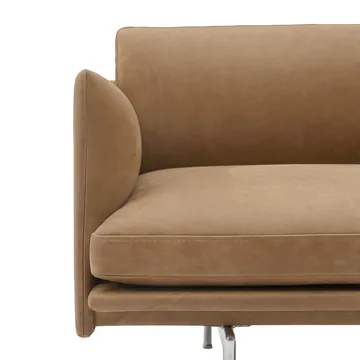 Outline 3.5-seater sofa polished aluminum - Grace leather Camel - Muuto