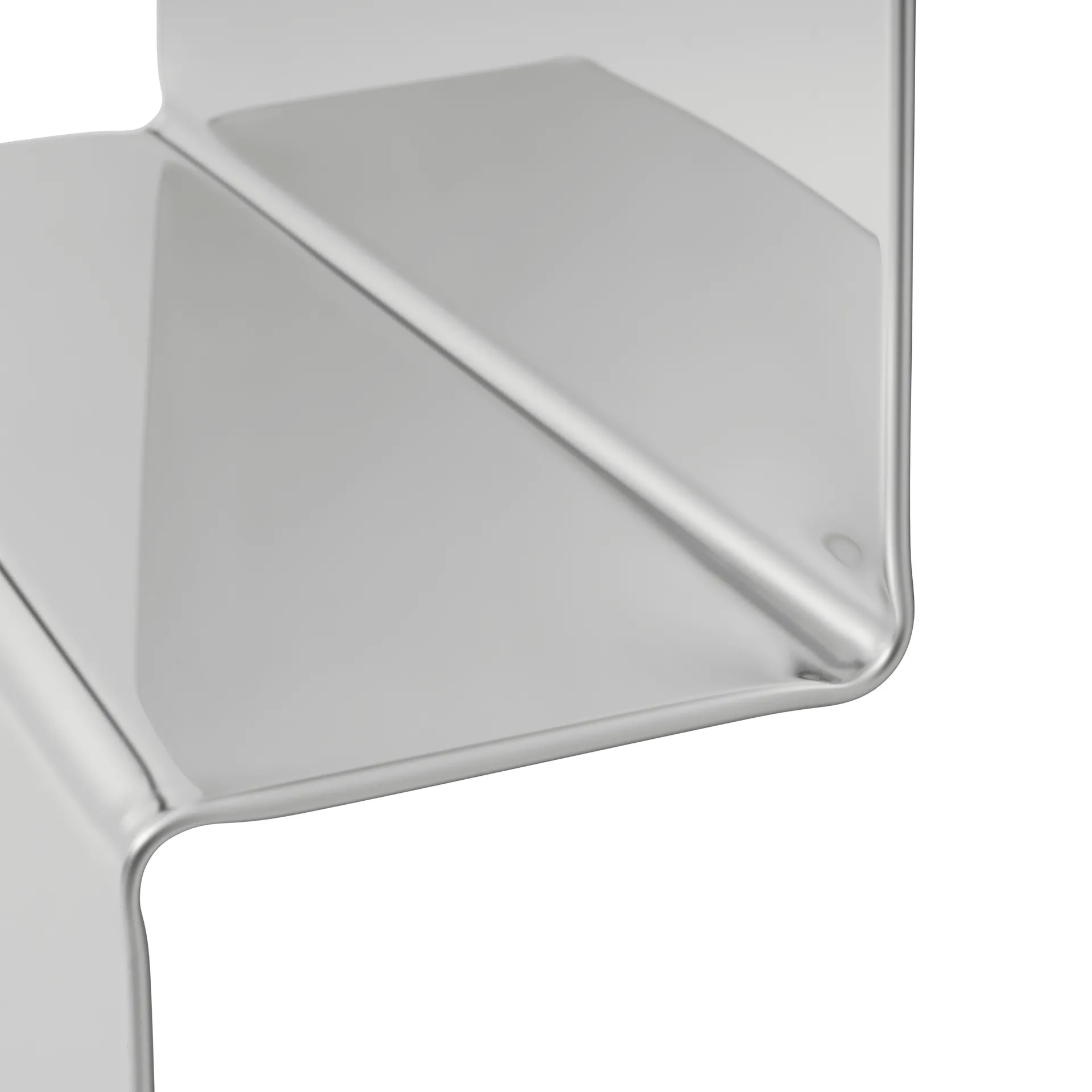 Pleat wall mirror, Polished steel, 227x57 cm Muuto