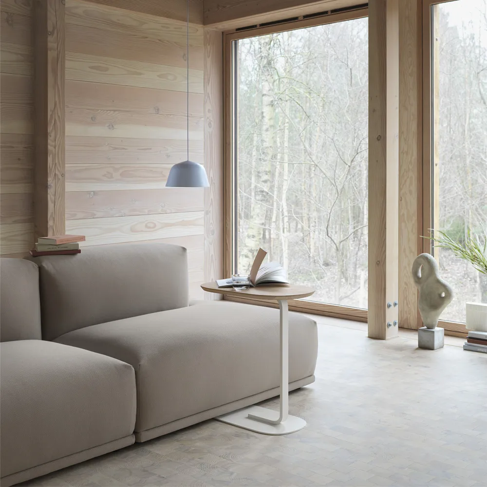 Relate Side table H: 73.5 cm, Solid oak-off white Muuto