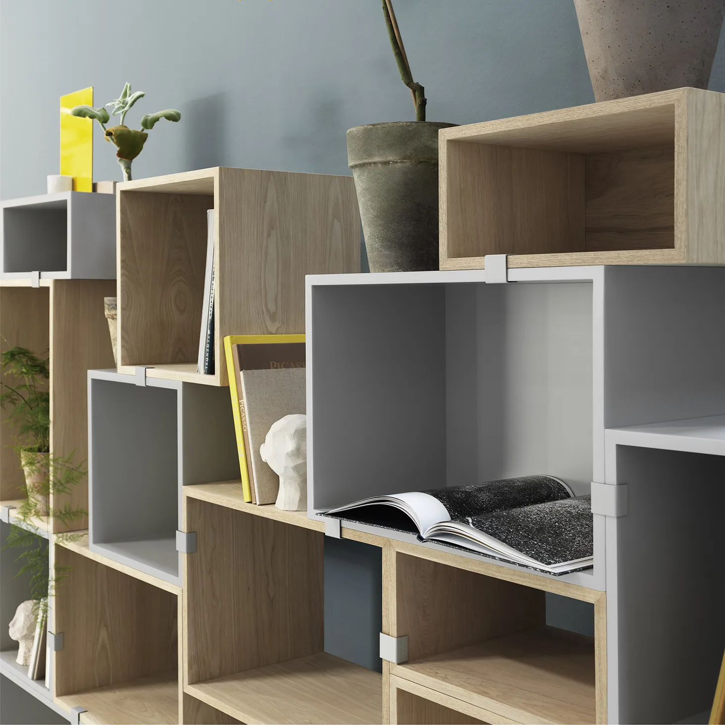 Stacked 2.0 shelving open, medium, oak Muuto