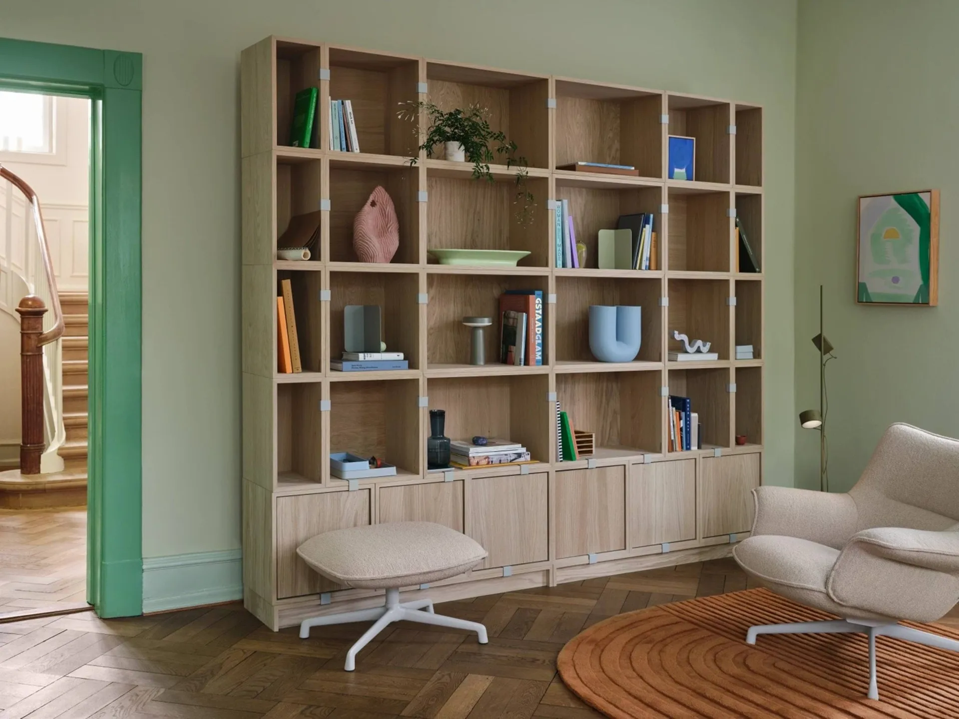 Stacked 2.0 shelving open, medium, oak Muuto