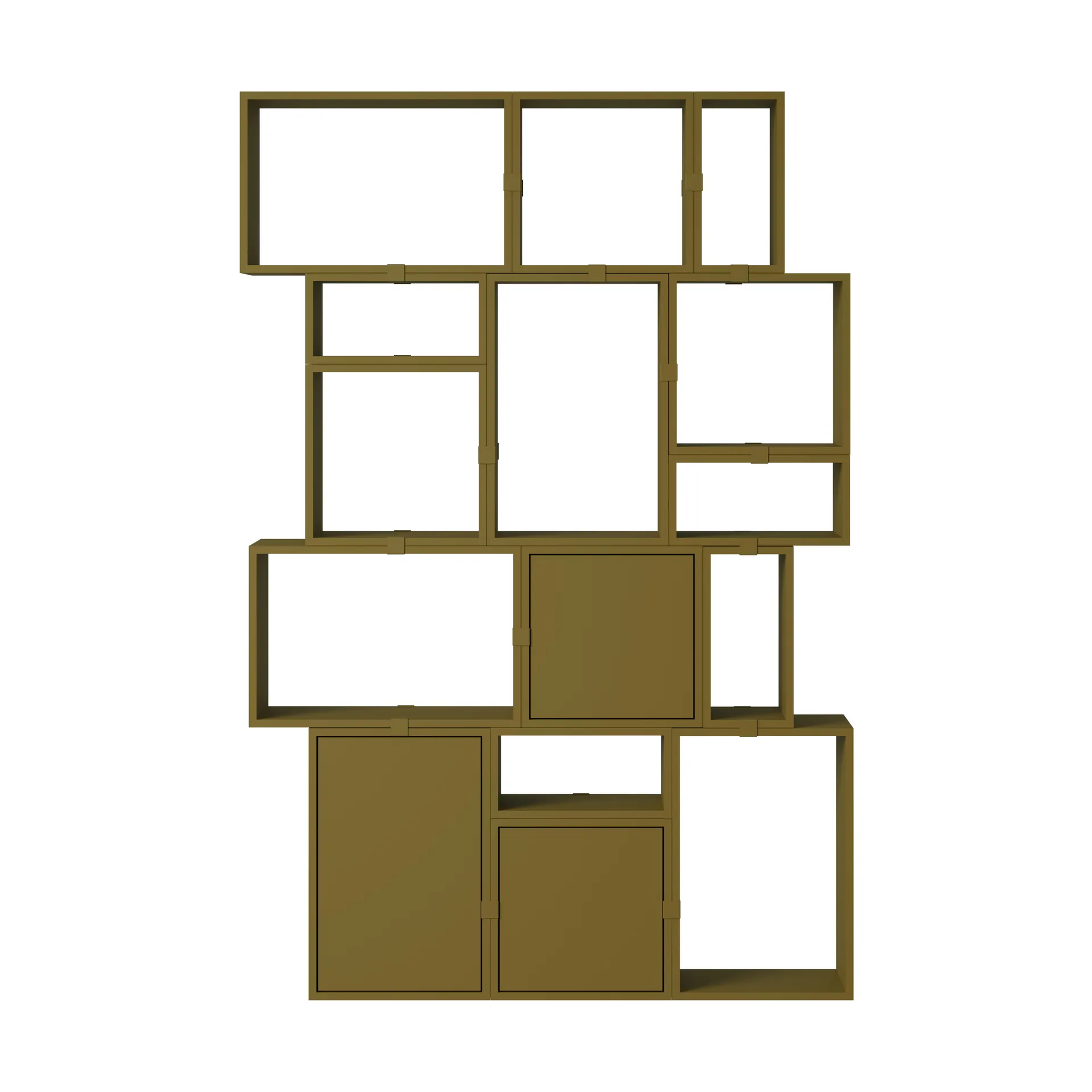 Stacked storage system bookcase configuration 2, Brown green Muuto