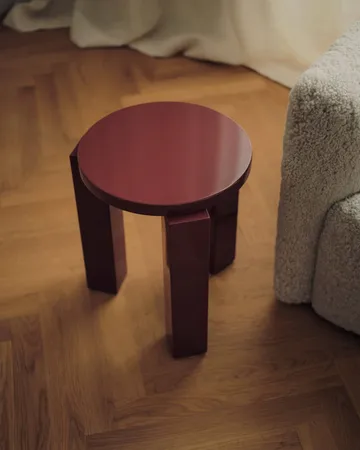 Atlas round stool - Burgundy, Ø36x44 cm - New Works