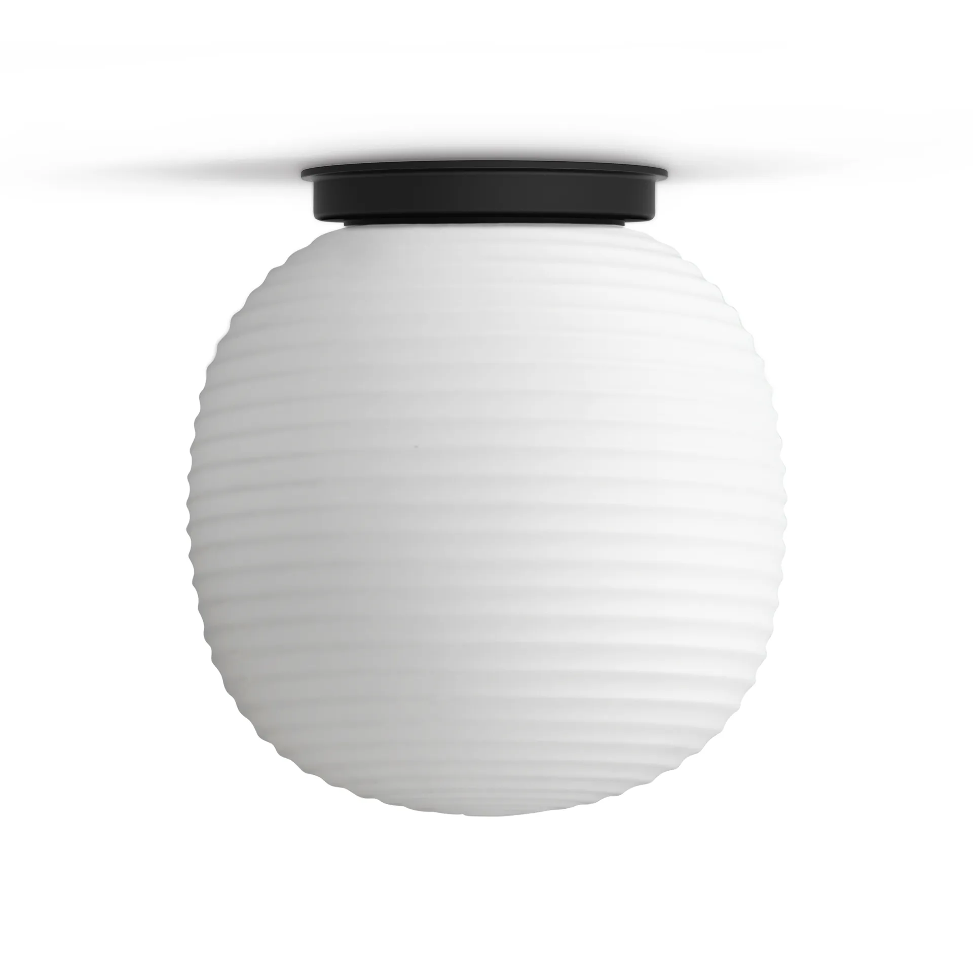 Lantern ceiling lamp medium, Frosted white opal glass New Works