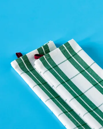 Chef kitchen towel 50x70 cm - Green-white - Nicolas Vahé
