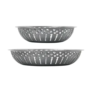 Nicolas Vahé bread basket 2 pieces - Aluminium antique silver finish - Nicolas Vahé