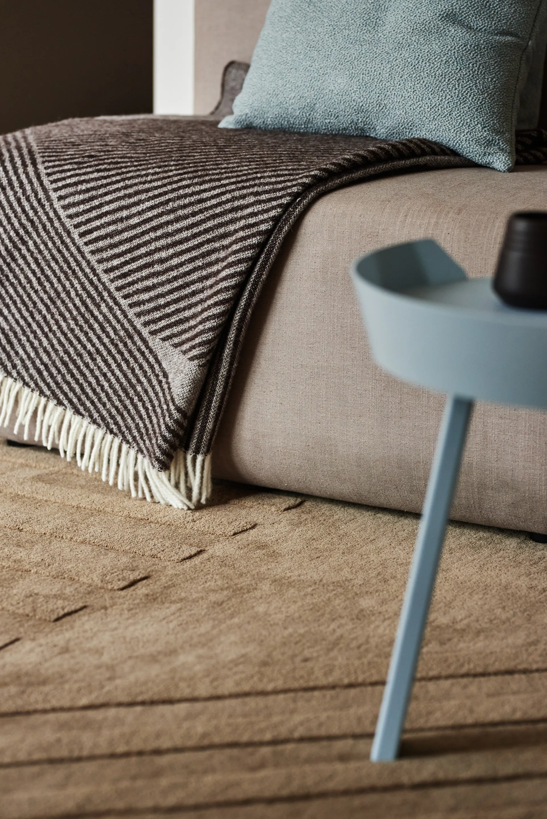 Levels Stripes wool rug, Beige, 170x240 cm NJRD