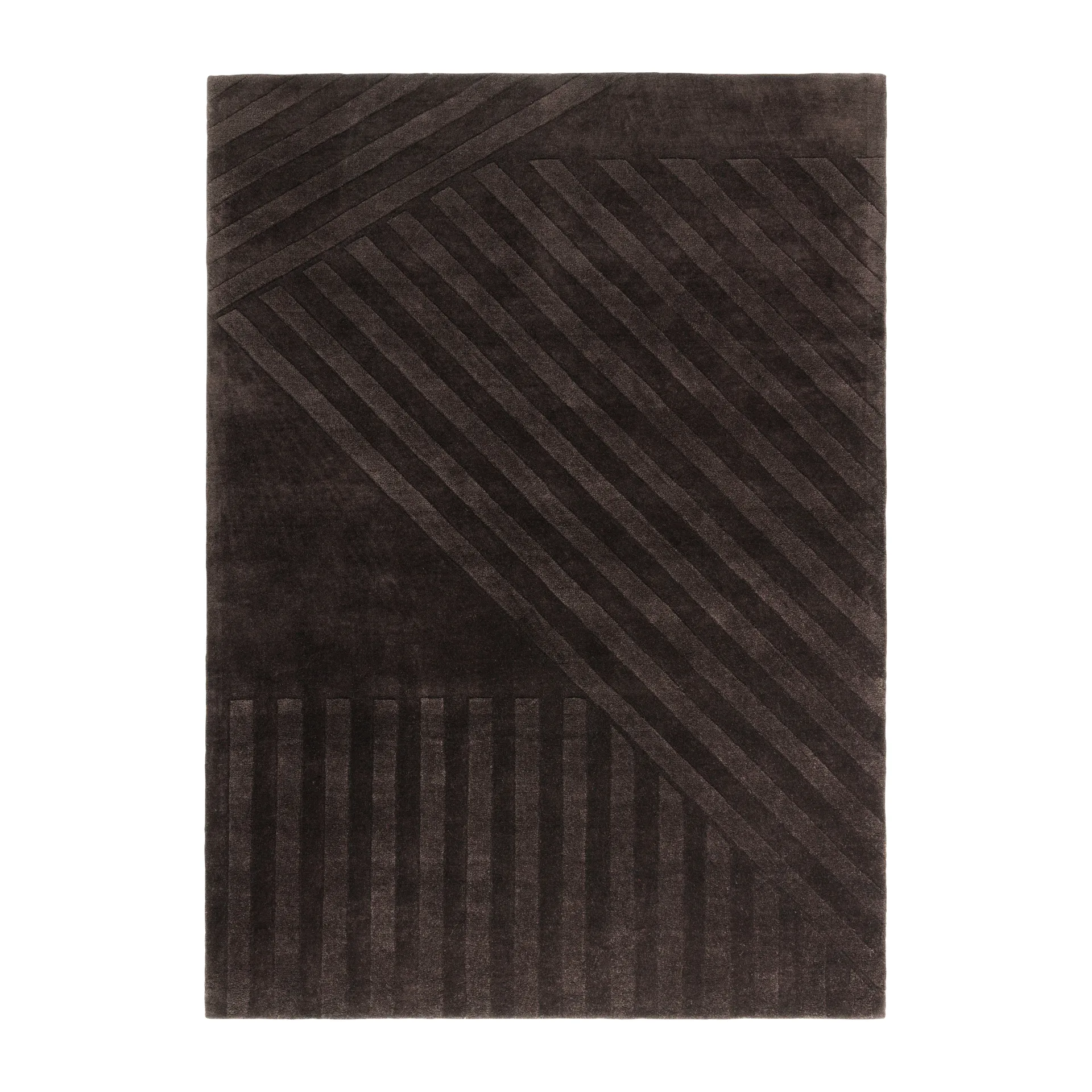 Levels Stripes wool rug, Brown, 170x240 cm NJRD
