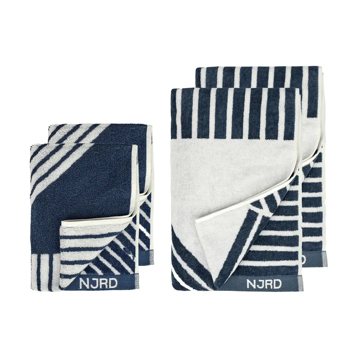 Stripes towel set 4 pieces - Blue - NJRD